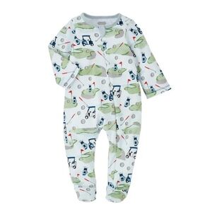 MUD PIE EUC 100% Cotton Golf Zip Up Footie Pajamas
